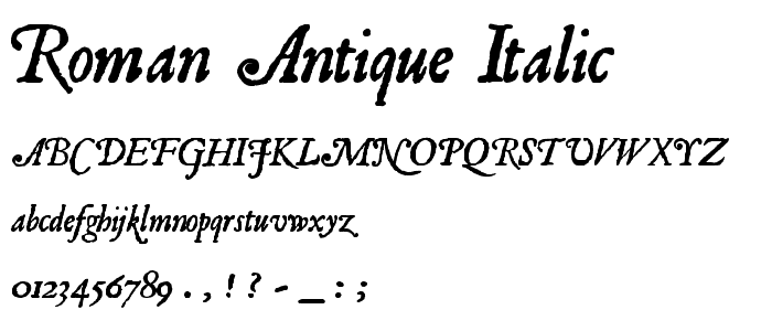 Roman Antique Italic font